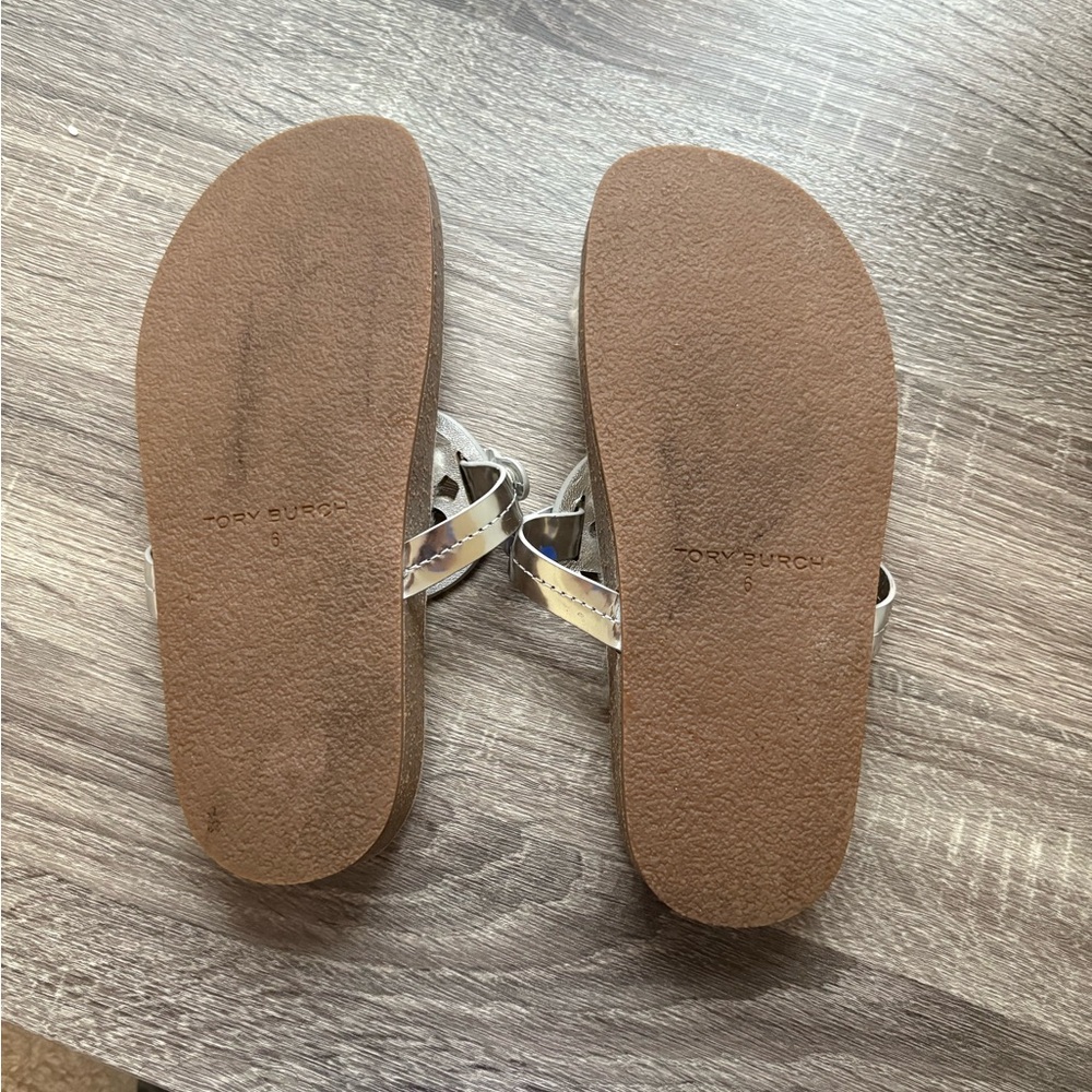 Tory Burch Miller Cloud Shearling Leather Sandals - Picture 4 of 4